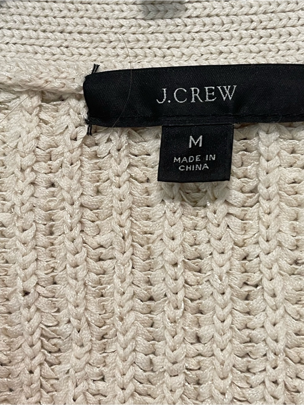 J. Crew Cream Ribbed Button-Front Cardigan - Picture 2 of 3